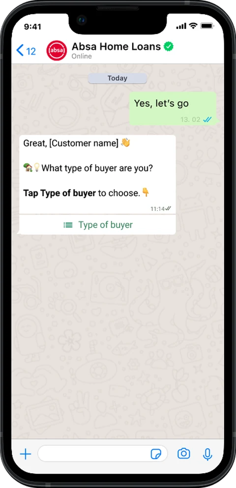 Buyer Type screen — One question that decides the branch.