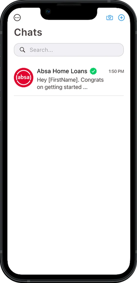 Chats List screen — A verified business account in the chats list.