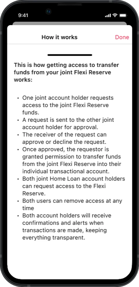 How It Works screen — A drawer explaining mandates, for anyone who needs it.