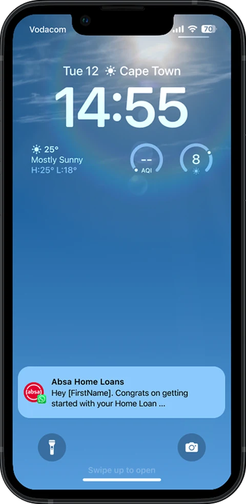 Push Notification screen — Where the conversation starts: a push notification.